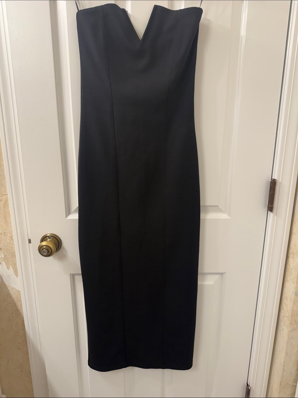 Zara Black Strapless V-Neck Sheath Dress